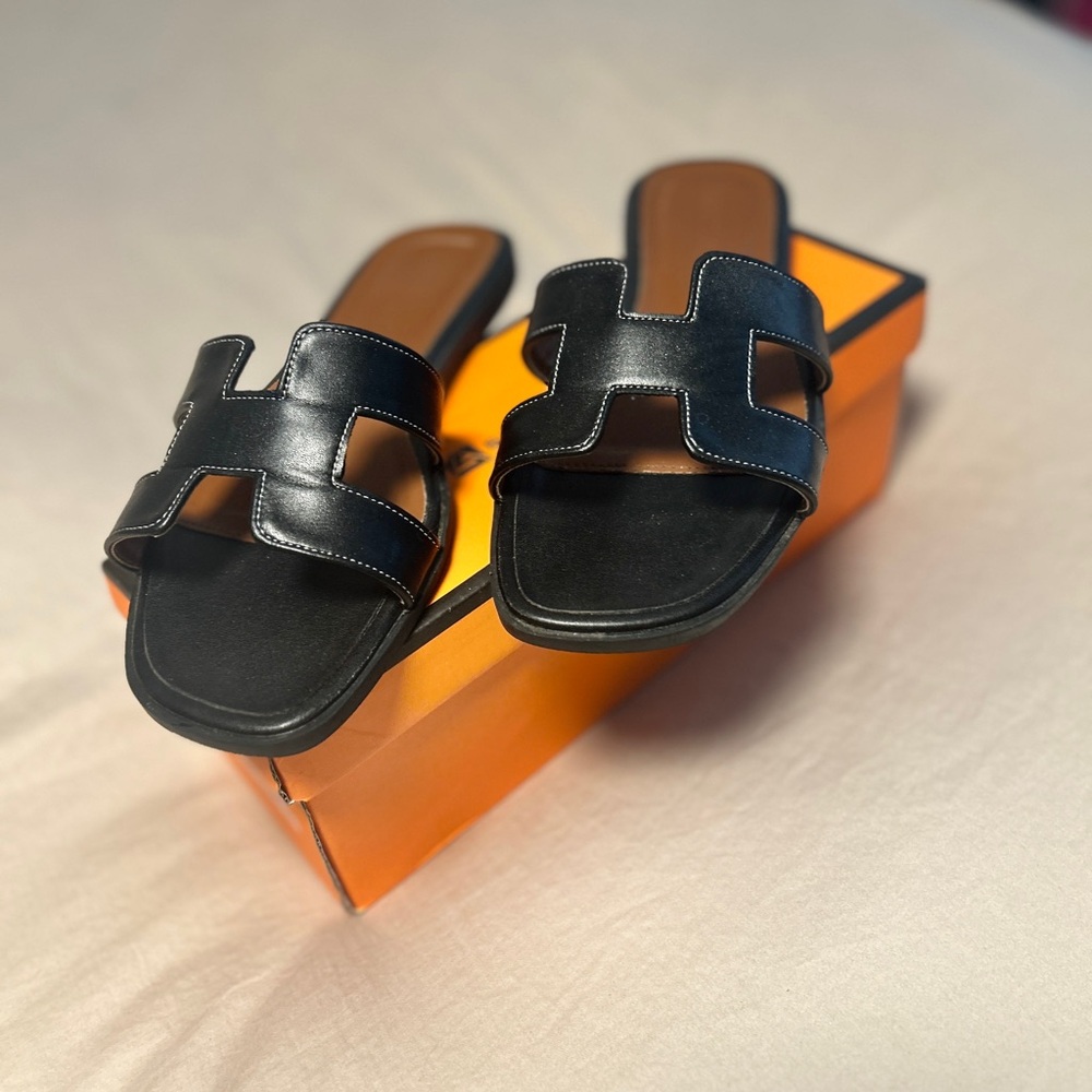 Elegant Black Slide Sandals